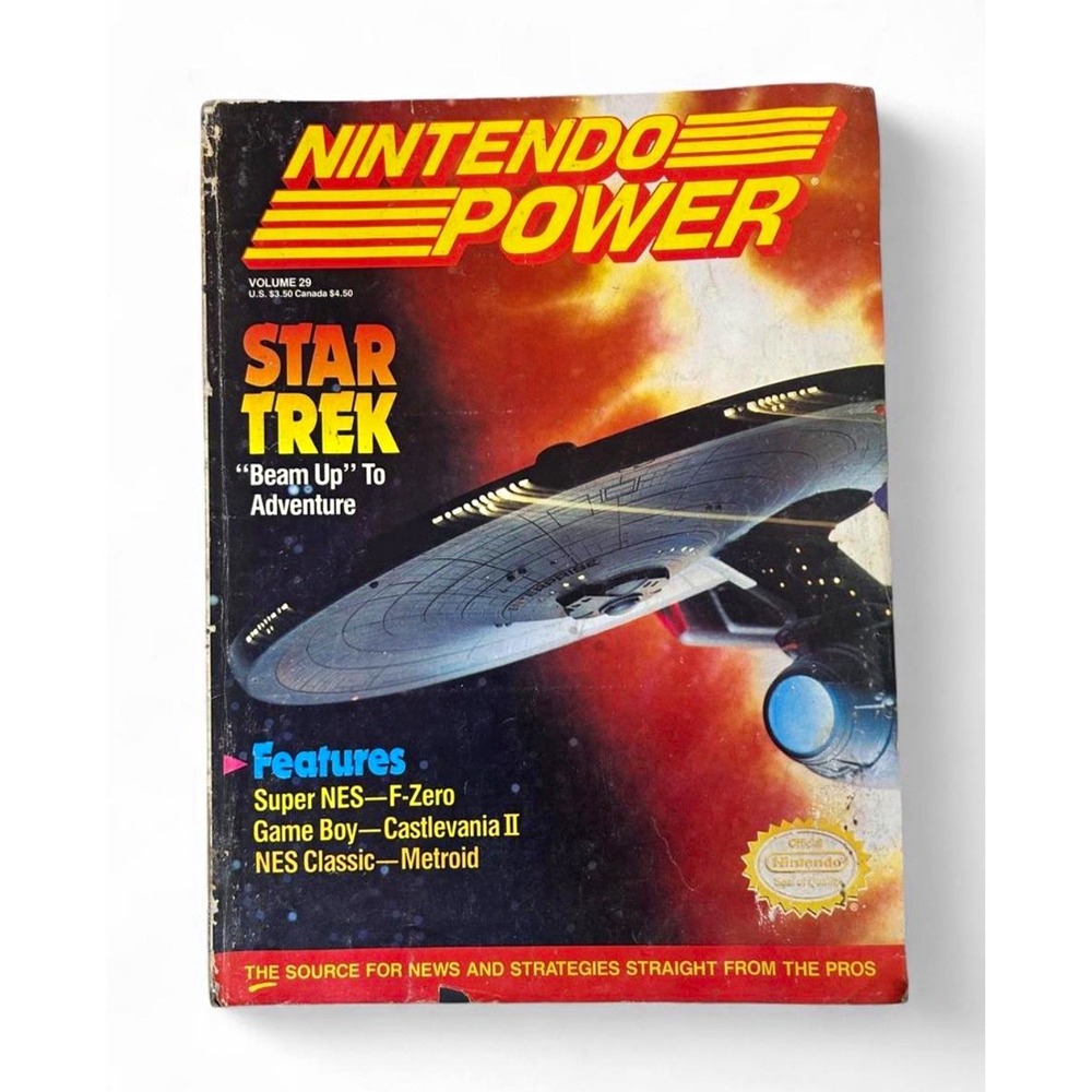 Vintage Nintendo Power Vol 29 1991 Star Trek Flintstones Poster NES SNES